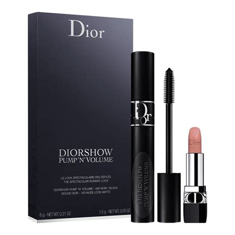 dior diorshow pump 'n' volume mascara and lipstick set|diorshow pump n volume.